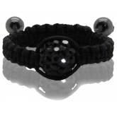 Bague Shamballa noir boule noire Arno
