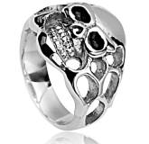 Bague skulls flames