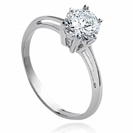 Bague solitaire argent eloquant