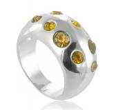 Bague strass jaune
