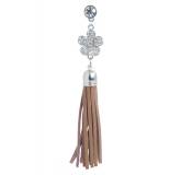 Bijoux de portable fleur strass marron Tess