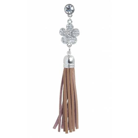 Bijoux de portable fleur strass marron Tess