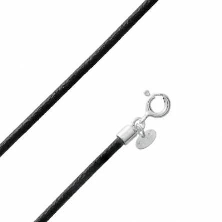 Black Silicone cord with silver clasp