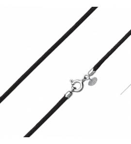 black silk necklace silver clasp