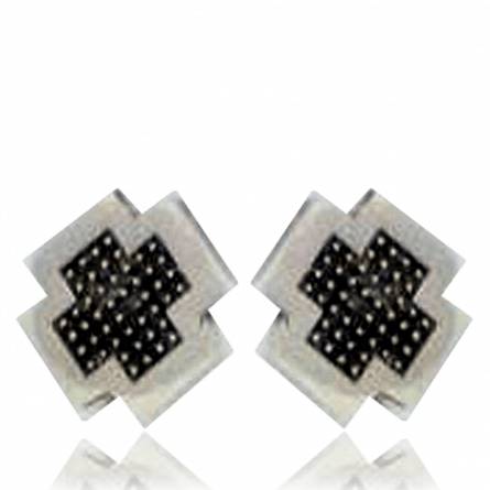 Boucle d'oreille Minimaliste croix pixelisée