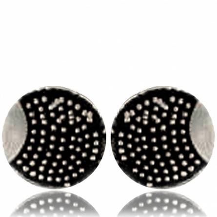 Boucle d'oreille Minimaliste pixelisée ronde