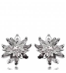 Boucles d'oreilles argent fleur eternelle