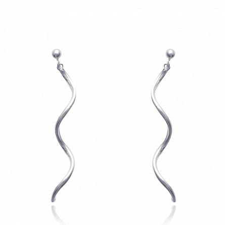 Boucles d'oreilles argent liquide