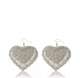 Boucles d'oreilles coeur argent strass Joy