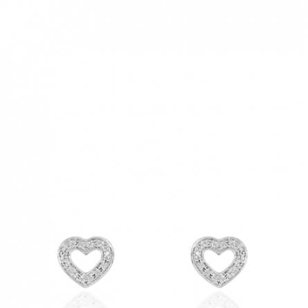 Boucles d'oreilles coeur or et diamant