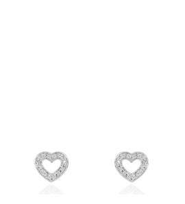 Boucles d'oreilles coeur or et diamant