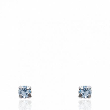 Boucles d'oreilles cristal tige argent 26