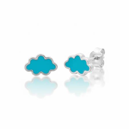 Boucles d'oreilles enfant argent Asuane bleu