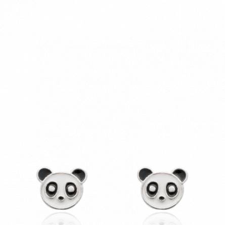 Boucles d'oreilles enfant argent Pandya noir