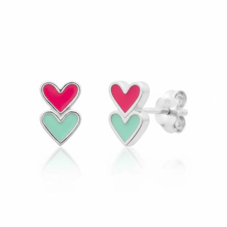 Boucles d'oreilles enfant argent Westy coeur bleu