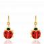 Boucles d'oreilles enfant or Coccinella dormeuses rouge mini