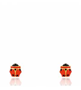 Boucles d'oreilles enfant or Coccinnel rouge