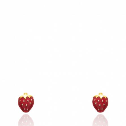 Boucles d'oreilles enfant or Meira rouge