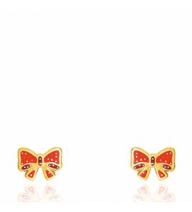 Boucles d'oreilles enfant or Olena rouge