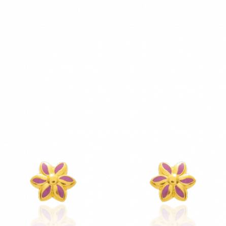 Boucles d'oreilles enfant or Zemia rose
