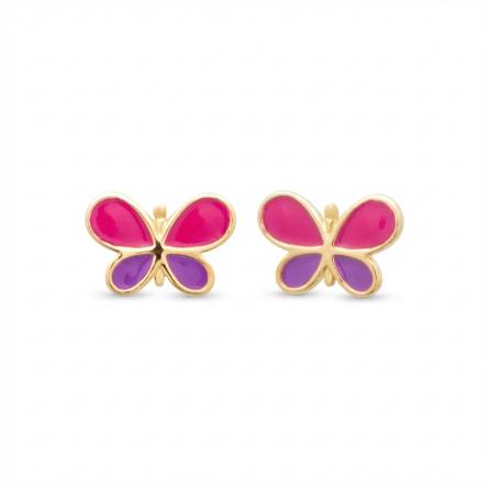 Boucles d'oreilles enfant plaqué or Niova violet