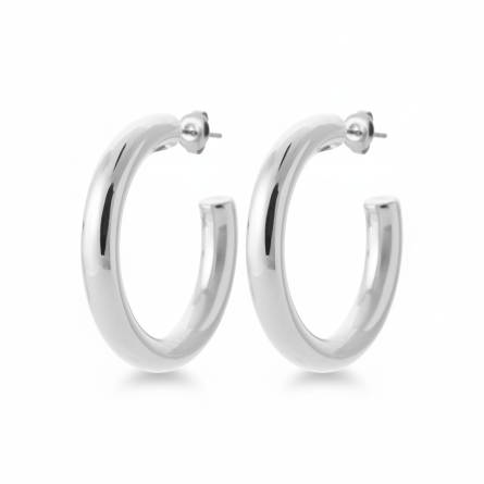 Boucles d'oreilles femme acier Abbygael ronde