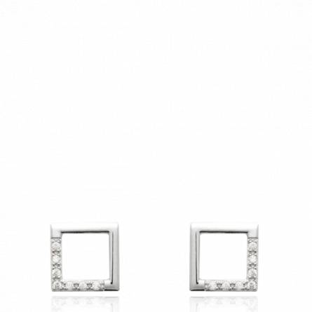 Boucles d'oreilles femme argent Beina carrée