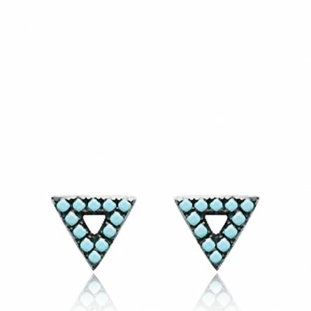 Boucles d'oreilles femme argent Bermude triangle turquoise
