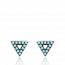 Boucles d'oreilles femme argent Bermude triangle turquoise mini