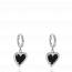 Boucles d'oreilles femme argent Colisa coeur noir mini