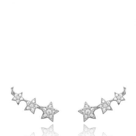 Boucles d'oreilles femme argent Edyta etoile gris