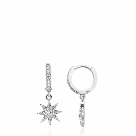 Boucles d'oreilles femme argent Gieneva ronde