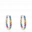 Boucles d'oreilles femme argent Gisela créoles multicouleur mini