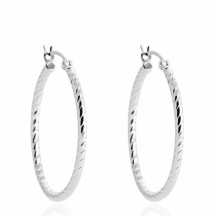 Boucles d'oreilles femme argent Hons créoles