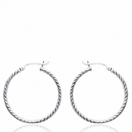 Boucles d'oreilles femme argent Jeovanna ronde