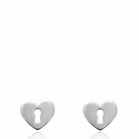 Boucles d'oreilles femme argent Jislain coeur