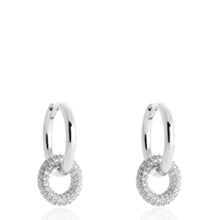 Boucles d'oreilles femme argent Kissa ronde