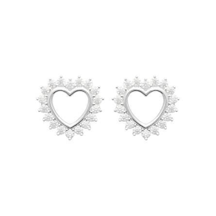 Boucles d'oreilles femme argent Mahajere coeur