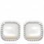 Boucles d'oreilles femme argent Malesa carrée blanc mini