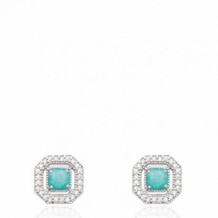 Boucles d'oreilles femme argent Mecya turquoise