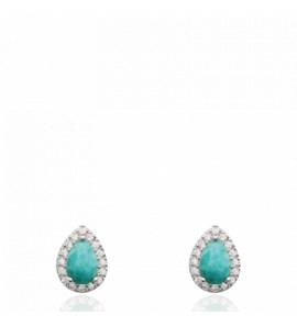 Boucles d'oreilles femme argent Nandasiri turquoise