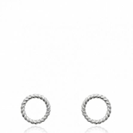 Boucles d'oreilles femme argent Passia ronde