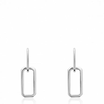 Boucles d'oreilles femme argent Regen rectangle