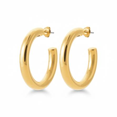 Boucles d'oreilles femme métal doré Ballez ronde