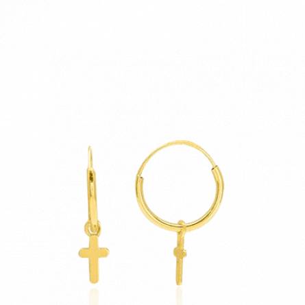 Boucles d'oreilles femme or Stione croix