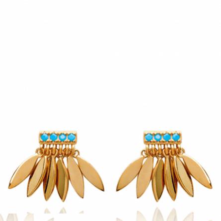 Boucles d'oreilles femme pierre Nysyana turquoise