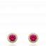 Boucles d'oreilles femme plaqué or Abdennadar ronde rouge mini