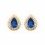 Boucles d'oreilles femme plaqué or Bac goutte bleu 2