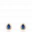 Boucles d'oreilles femme plaqué or Bac goutte bleu mini