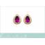 Boucles d'oreilles femme plaqué or Bronwyn goutte rouge 2